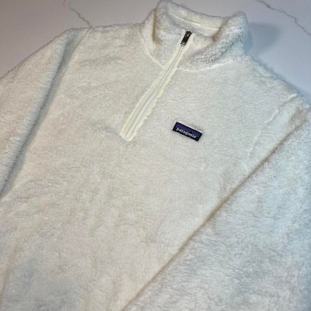Patagonia Los Gatos Quarter Zip Fleece Pullover Womens XS Cream White Fuzzy